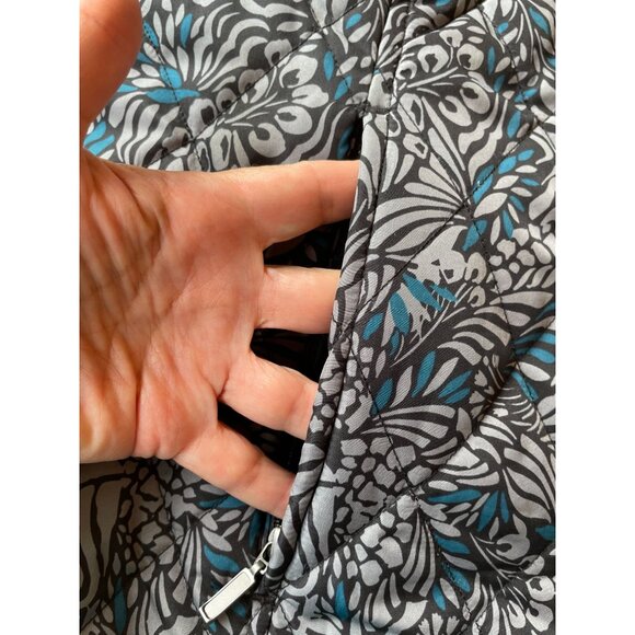 Croft & Barrow Womens Quilted Vest L Blue & Gray Floral Pattern - Picture 8 of 8